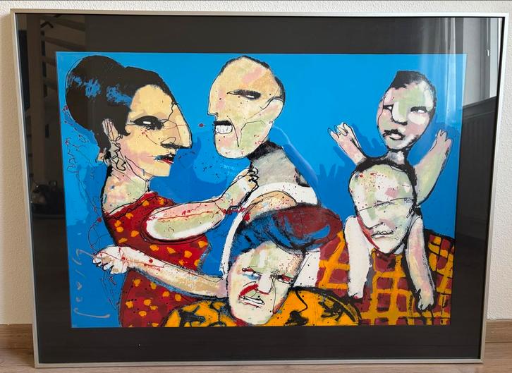 Herman Brood - Zeefdruk Family Affair, Antiek en Kunst, Kunst | Schilderijen | Abstract, Ophalen