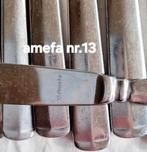 Amefa diner messen bewerkte handvatten, Ophalen of Verzenden, Gebruikt, Rvs of Chroom