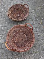 2 grote rieten manden, Huis en Inrichting, Ophalen, Gebruikt, Rond, Riet