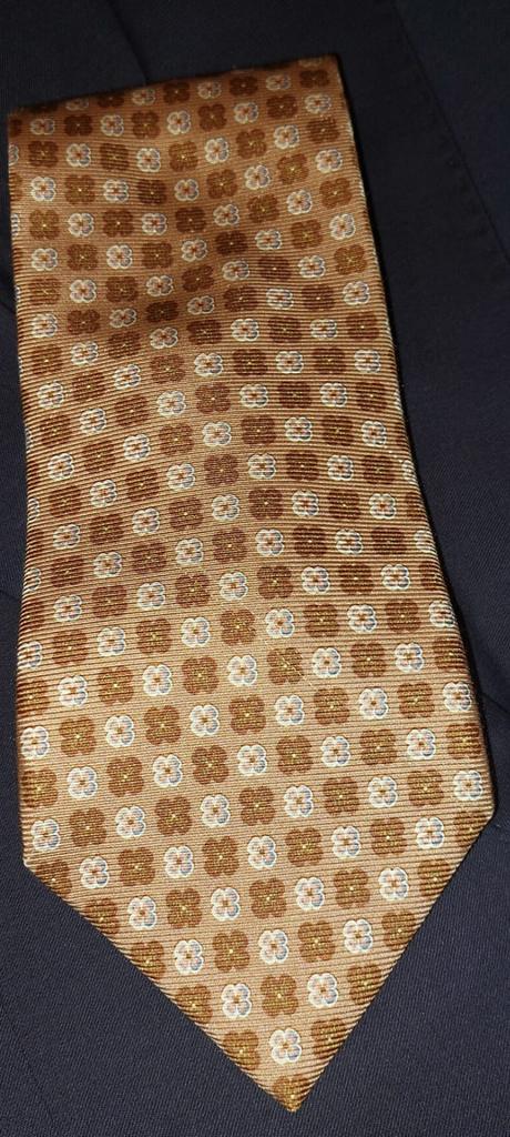 Borrelli Napoli Zijden Stropdas Bloemen, Kleding | Heren, Stropdassen, Zo goed als nieuw, Met patroon, Bruin, Ophalen of Verzenden