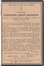 Ferdinand C. Goossens 1843 Lieshout + 1914 Eindhoven, 71 jr, Verzenden