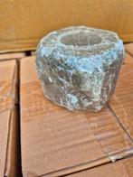 Zoutsteen waxinelichtjes houder, Huis en Inrichting, Overige materialen, Zwart, Nieuw, Ophalen of Verzenden