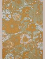 13928 Groovy 70s vintage oranje zand bloemen behang swiet, Huis en Inrichting, Stoffering | Behang, Ophalen of Verzenden, Wit