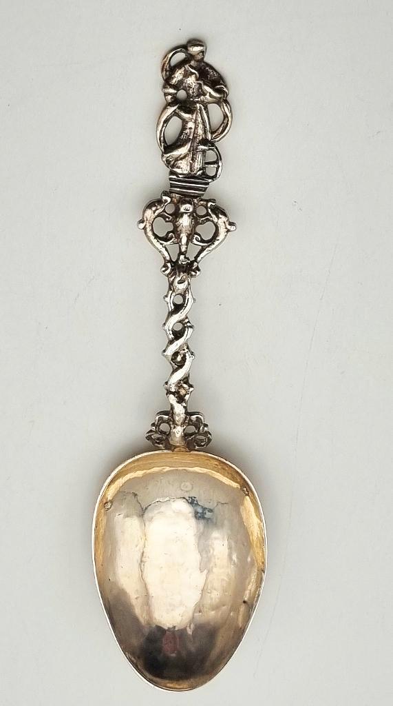 Zilveren geboortelepel, A.J. de Blauw, Friesland, 1828, Antiek en Kunst, Antiek | Goud en Zilver, Zilver, Ophalen of Verzenden