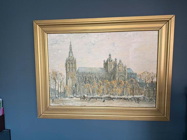 Frans Slager schilderij St Jan kathedraal Den Bosch, Antiek en Kunst, Kunst | Schilderijen | Klassiek, Ophalen
