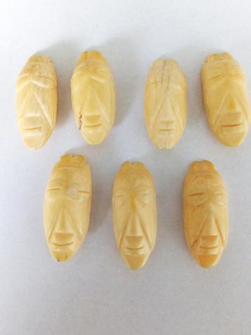 7 grote tribale organische kralen voor armband, Afrika beschikbaar voor biedingen