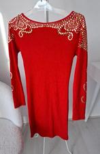 Rode jurk met gouden details, Maat 38/40 (M), Kikiriki, Ophalen of Verzenden, Zo goed als nieuw