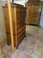 Prachtige Noten/wortelnoten Tall Boy Chest on Chest, Ophalen