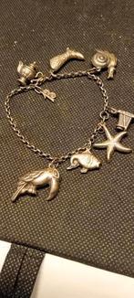 Leuk oud zilveren bedelarmbandje met bedeltjes., Ophalen of Verzenden, Gebruikt, Zilver, Zilver