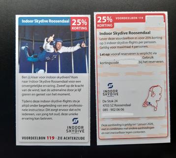 Indoor Skydive Roosendaal 25% korting. beschikbaar voor biedingen