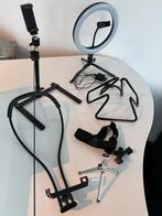 6X Telefoonhouder & Lamp Set voor Content Creatie, Ophalen of Verzenden, Gebruikt, Fotoalbum-accessoire