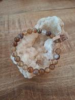 Natuurkralen armband met Coffee Stripe Agaat, Overige materialen, Met edelsteen, Bruin, Nieuw