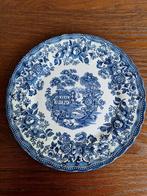 plat bord blauw Tonquin by Myott Staffordshire 25 cm, Antiek en Kunst, Antiek | Servies los, Ophalen of Verzenden