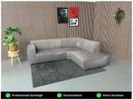 GRATIS LEVERING Velvet Hoekbank Grijs 255x210 SHOWROOMMODEL, Huis en Inrichting, Banken | Bankstellen, 250 tot 300 cm, Nieuw, Ophalen of Verzenden