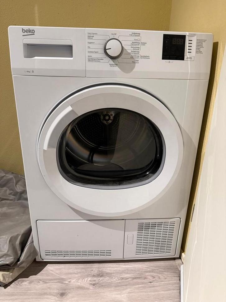Beko Wasdroger, Witgoed en Apparatuur, Wasdrogers, Gebruikt, Condens, Voorlader, 6 tot 8 kg, 85 tot 90 cm, Anti-kreukfase, Ophalen
