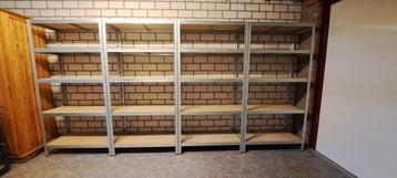 4 stellingkasten alluminium legbordstellingen beschikbaar voor biedingen