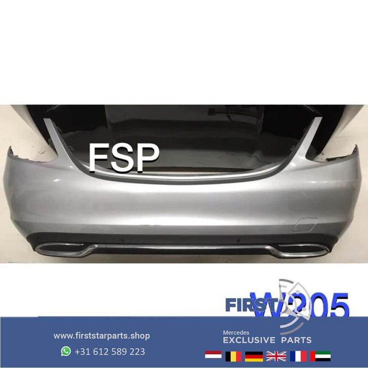 W205 complete achterbumper Mercedes C klasse zwart wit zilve, Auto-onderdelen, Carrosserie en Plaatwerk, Bumper, Mercedes-Benz