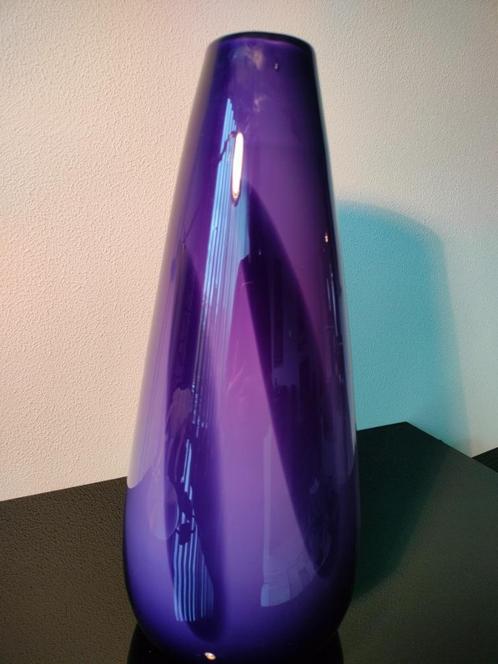 Italie Design Glas Vaas Paars Vintage Swirl 1980, Antiek en Kunst, Antiek | Glas en Kristal, Ophalen of Verzenden