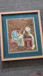 Icoon van een schrijvende heilige, Antiek en Kunst, Kunst | Schilderijen | Klassiek, Ophalen of Verzenden