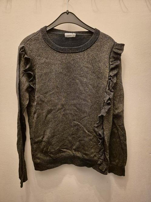 Zwart met gouden glitter sweater maat 146/152 Name it, Kinderen en Baby's, Kinderkleding | Maat 146, Zo goed als nieuw, Meisje