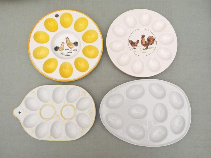 4 Eieren schalen, Huis en Inrichting, Keuken | Servies, Zo goed als nieuw, Schaal of Schalen, Overige stijlen, Porselein, Ophalen of Verzenden