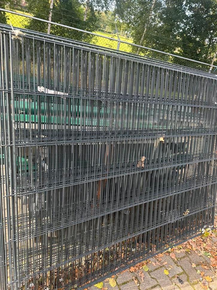 Enkelstaafsmatten – Antraciet – 2e keus – 150 cm hoog, Tuin en Terras, Tuinhekken en Hekwerk, Zo goed als nieuw, Enkelstaafmat hekwerk
