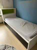 Ikea Flaxa bed + hoofdeinde kastje, Huis en Inrichting, Slaapkamer | Bedden, Ophalen, Gebruikt, 90 cm, Eenpersoons