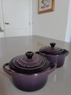 Le Creuset Mini Cocottes Cassis Nieuw, Overige materialen, Ophalen of Verzenden, Zo goed als nieuw