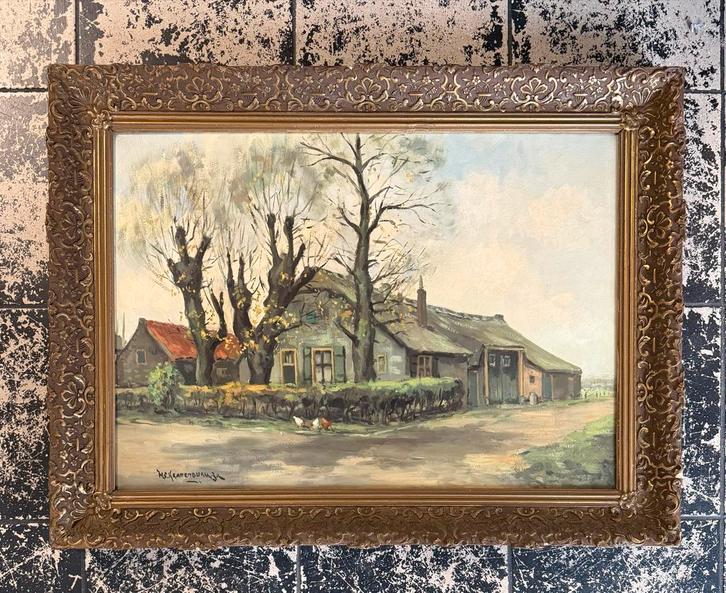 H.C. Kranenburg – Boerderij met knotwilgen, Antiek en Kunst, Kunst | Schilderijen | Klassiek, Ophalen