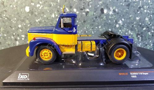 Scania 110 super 1953 blauw geel 1:43 Ixo V781, Hobby en Vrije tijd, Modelauto's | 1:43, Nieuw, Bus of Vrachtwagen, Overige merken