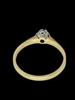 14 karaats gouden Solitair Ring met Briljant, Verzenden, ., Zo goed als nieuw, 17 tot 18