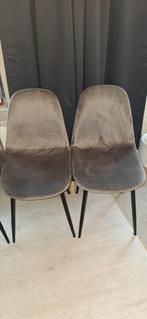Suede grijze stoelen Xenos, Huis en Inrichting, Stoelen, Ophalen, Gebruikt, Grijs