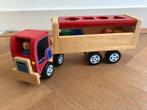 Houten Auto met Blokken - Vormenstoof, Ophalen of Verzenden, Zo goed als nieuw, Duw- of Trekspeelgoed
