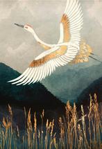 Poster 'Elegant Flight', met zwarte houten lijst 70x100, Ophalen, Oorspronkelijke maker, Zo goed als nieuw, Foto of Poster