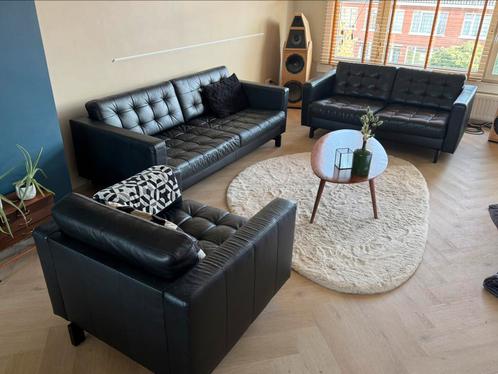Leren zithoek, goede staat (Ikea Landskrona), Huis en Inrichting, Banken | Complete zithoeken, Zo goed als nieuw, Ophalen