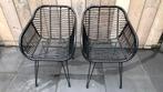 2 rotan tuin / terras / veranda stoelen zwart, Tuin en Terras, Tuinstoelen, Ophalen, Zo goed als nieuw, Rotan