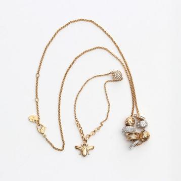 Gouden swarovski ketting met bedels in nieuwstaat! beschikbaar voor biedingen