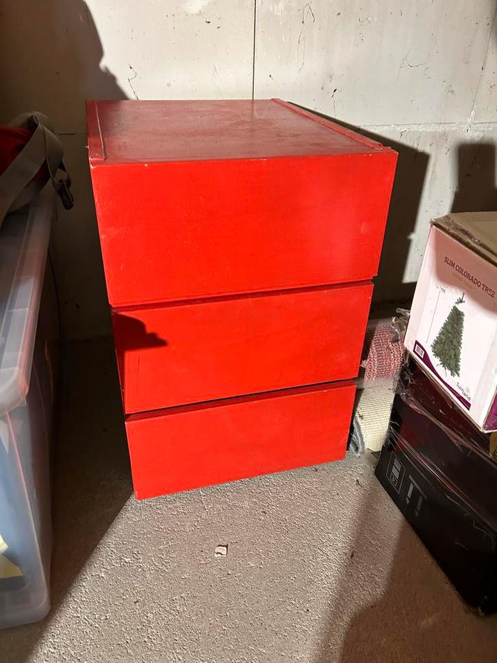 Rode IKEA IVAR ladekast, Huis en Inrichting, Kasten | Ladekasten, Gebruikt, Minder dan 100 cm, Minder dan 50 cm, 50 tot 75 cm