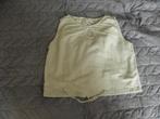 Kort mouwloos beige katoen linnen shirt ESPLEGO 34 XS zgan, Beige, Esplego, Ophalen of Verzenden, Zo goed als nieuw