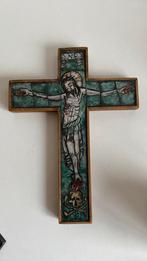 Opaline Gebrandschilderd Jesus aan het kruis mozaïek, Ophalen of Verzenden, Zo goed als nieuw