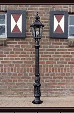 Mooie groene dikwandige gietijzeren lantaarnpaal van 220 cm, Tuin en Terras, Buitenverlichting, Staande lamp, Ophalen of Verzenden