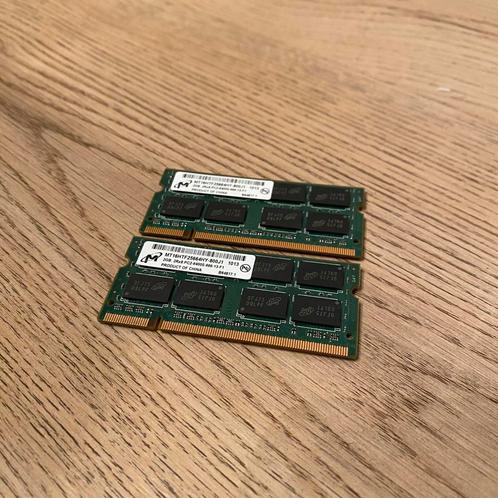 Micron 4GB 2Rx8 DDR2 800MHz  ( 2x 2GB ), Computers en Software, RAM geheugen, Gebruikt, Laptop, 4 GB, DDR2, Ophalen of Verzenden