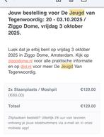 Jeugd van Tegenwoordig - 3/10 - 2x staan ruilen voor 2x zit, Tickets en Kaartjes, Twee personen, Overige soorten