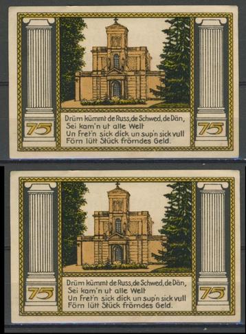 Putbuss 75 Pfg 1922 Duits Noodgeld Biljet c-112 jdu Voor mee beschikbaar voor biedingen