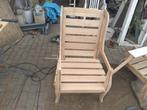 2 kamer en/ of tuinstoelen massief eiken met  donkere groef, Huis en Inrichting, Fauteuils, Ophalen, Minder dan 75 cm, Eiken, Zo goed als nieuw