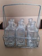 Decoratieve Flessetjes in Draadmand, Huis en Inrichting, Gebruikt, Overige kleuren, Ophalen of Verzenden, Glas