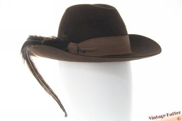 Vintage Dames jachthoed Ischler Hut donkerbruin vilt 54,5 XS beschikbaar voor biedingen