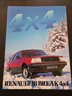 Brochure Renault 18 Break 4x4 Frankrijk, Ophalen of Verzenden, Zo goed als nieuw, Renault