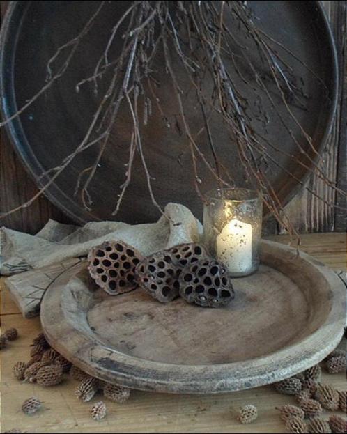 12453 S Oude houten Nepalese schaal, Antiek en Kunst, Antiek | Woonaccessoires, Verzenden