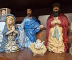 Kerstgroep met Jozef, Maria, kindje Jezus en koning, Antiek en Kunst, Ophalen